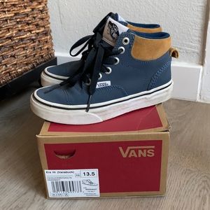 Vans blue leather material high tops
